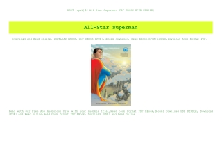 BEST [epub]$$ All-Star Superman [PDF EBOOK EPUB KINDLE]