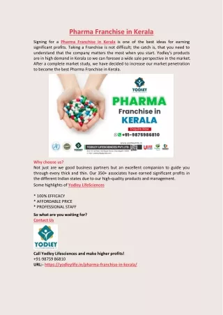 Pharma Franchise in Kerala