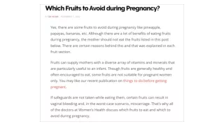 9 Fruits to Avoid During Pregnancy PPT