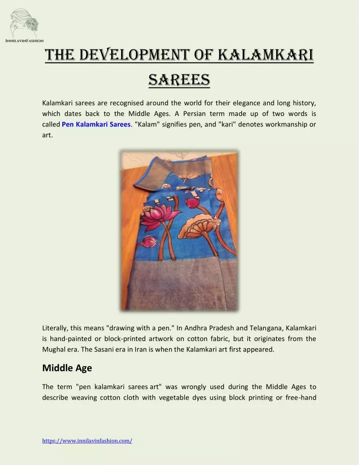 the development of kalamkari sarees