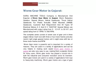Worm Gear Motor in Gujarat