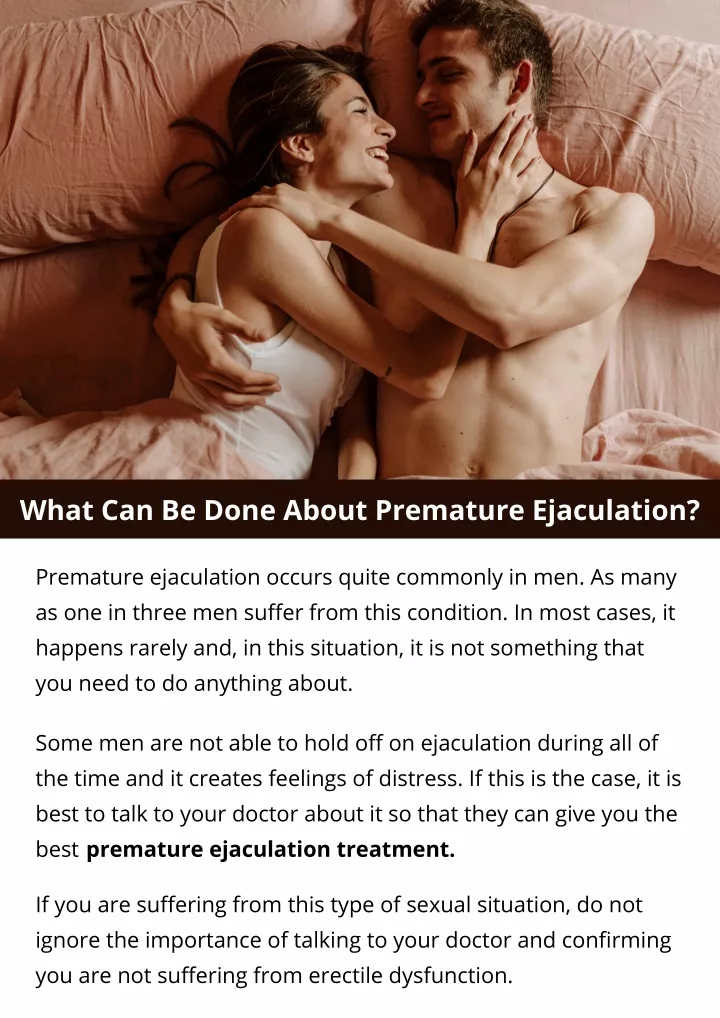 what can be done about premature ejaculation