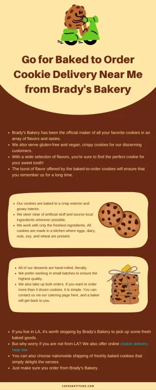 Go for Baked to Order Cookie Delivery Near Me from Brady's Bakery