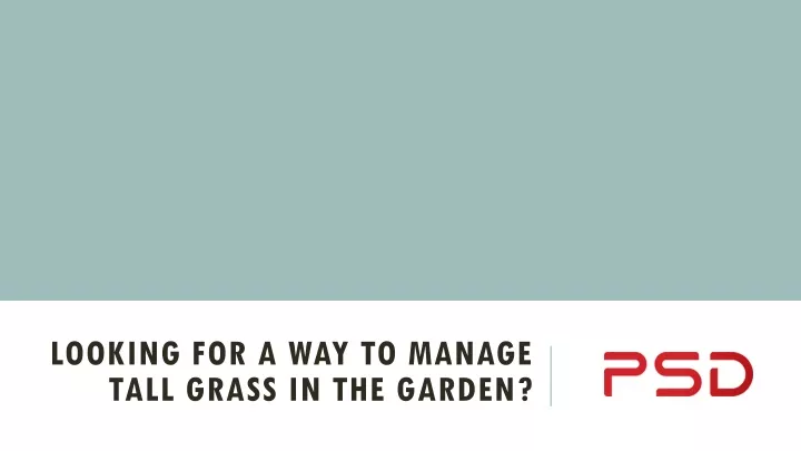 looking for a way to manage tall grass in the garden