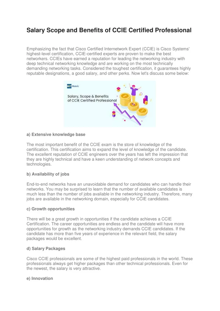 salary scope and benefits of ccie certified