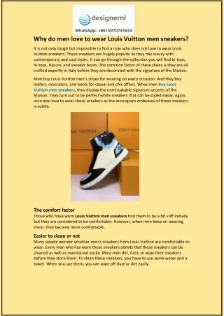 Why do men love to wear Louis Vuitton men sneakers?