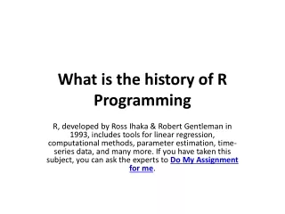what is the history of r programming
