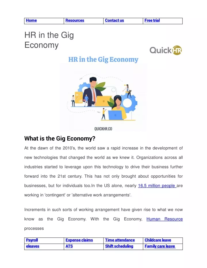 hr in the gig economy