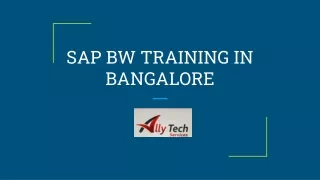 SAP BW TRAINING IN BANGALORE