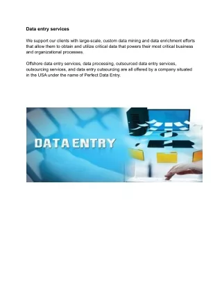 The data entry outsourcing