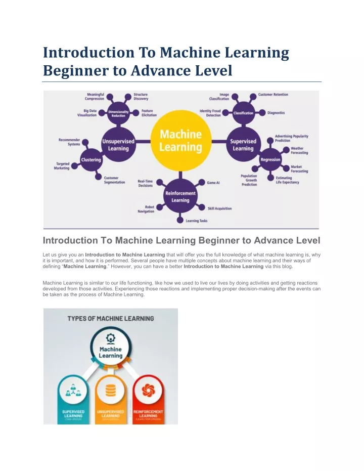 introduction to machine learning beginner