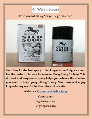 Promescent Delay Spray | Vigorain.com