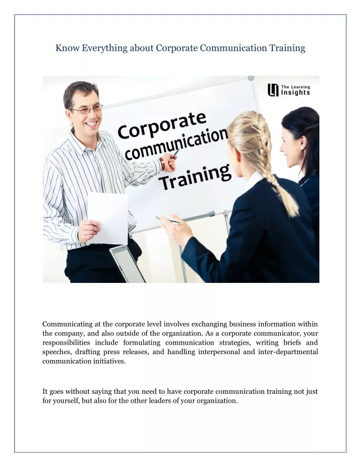 know everything about corporate communication