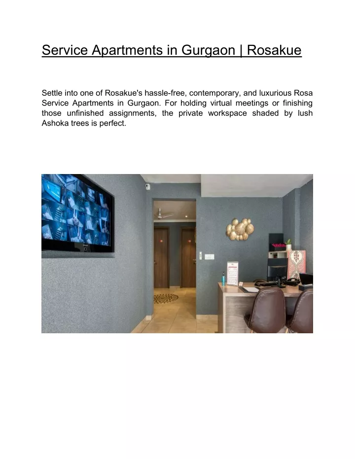 service apartments in gurgaon rosakue