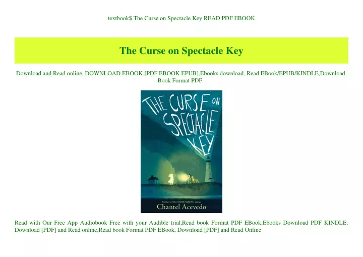 textbook the curse on spectacle key read pdf ebook