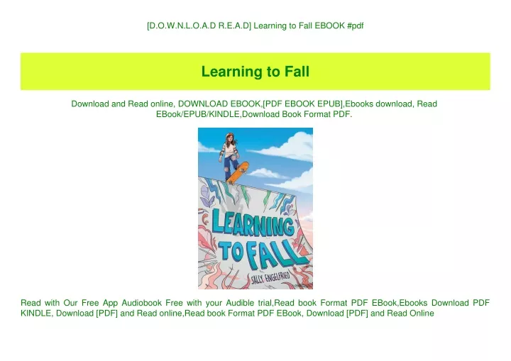 d o w n l o a d r e a d learning to fall ebook pdf