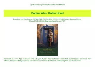 {epub download} Doctor Who Robin Hood EBook