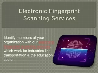 Electronic Fingerprint Scanning Services