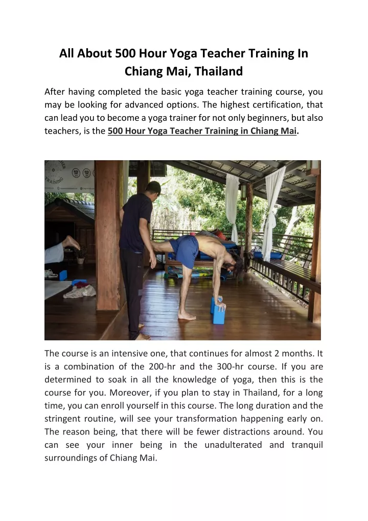 all about 500 hour yoga teacher training