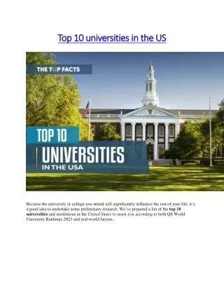 top 10 universities in the us top 10 universities