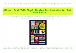 #^R.E.A.D.^ Allies Real Talk About Showing Up  Screwing Up  And Trying Again Full Book