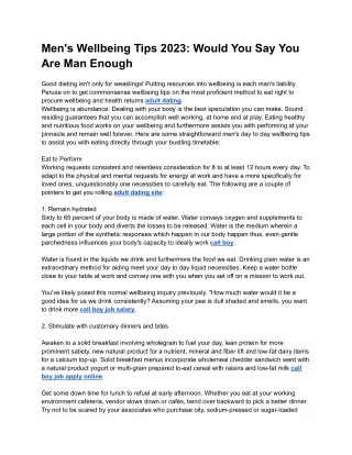 Men's Wellbeing Tips 2023_ Would you say you are Man Enough
