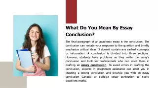 what do you mean by essay conclusion