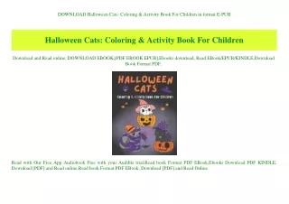 DOWNLOAD Halloween Cats Coloring & Activity Book For Children in format E-PUB