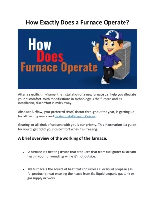 how exactly does a furnace operate