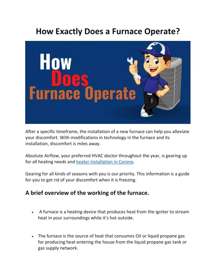 how exactly does a furnace operate