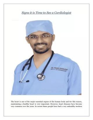 Signs it is Time to See a Cardiologist