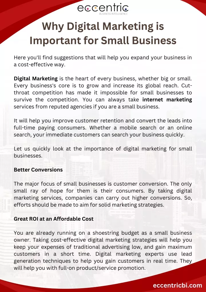 why digital marketing is important for small