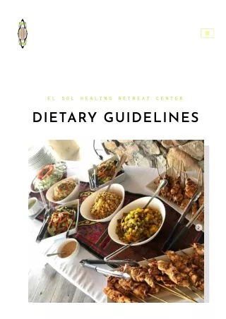 Dietary Guidelines USA, Australia, Canada, Peru - El Sol Ayahuasca Healing Retreat Center