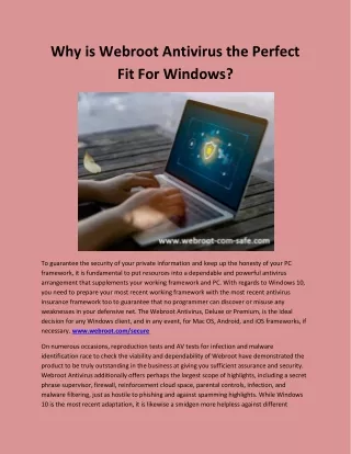 why is webroot antivirus the perfect