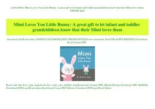 {mobiePub} Mimi Loves You Little Bunny A great gift to let infant and toddler grandchildren know that their Mimi loves t