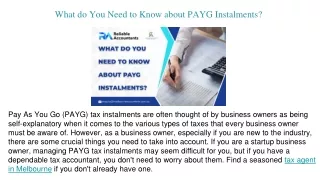 what do you need to know about payg instalments