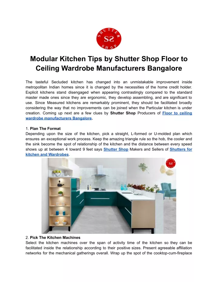 modular kitchen tips by shutter shop floor