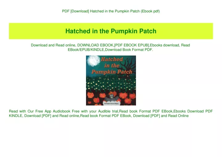 pdf download hatched in the pumpkin patch ebook