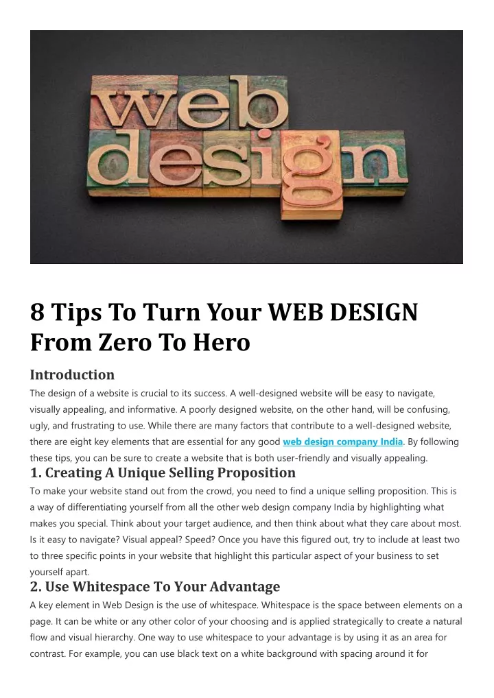 8 tips to turn your web design from zero to hero