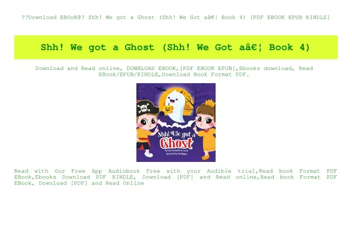 download ebook@ shh we got a ghost