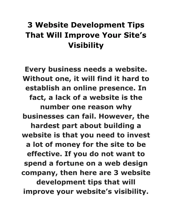 3 website development tips that will improve your