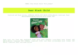[READ] Dear Black Child 'Full_Pages'