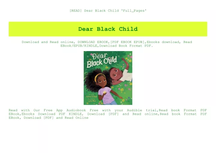 read dear black child full pages