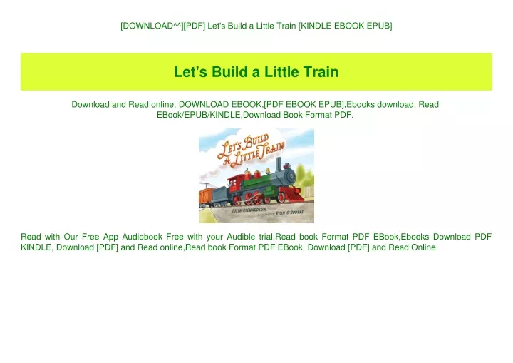 download pdf let s build a little train kindle