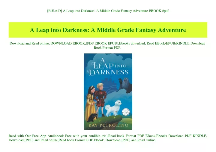 r e a d a leap into darkness a middle grade