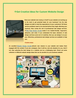Get Creative Ideas for Custom Website Design