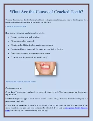 What Are the Causes of Cracked Teeth?
