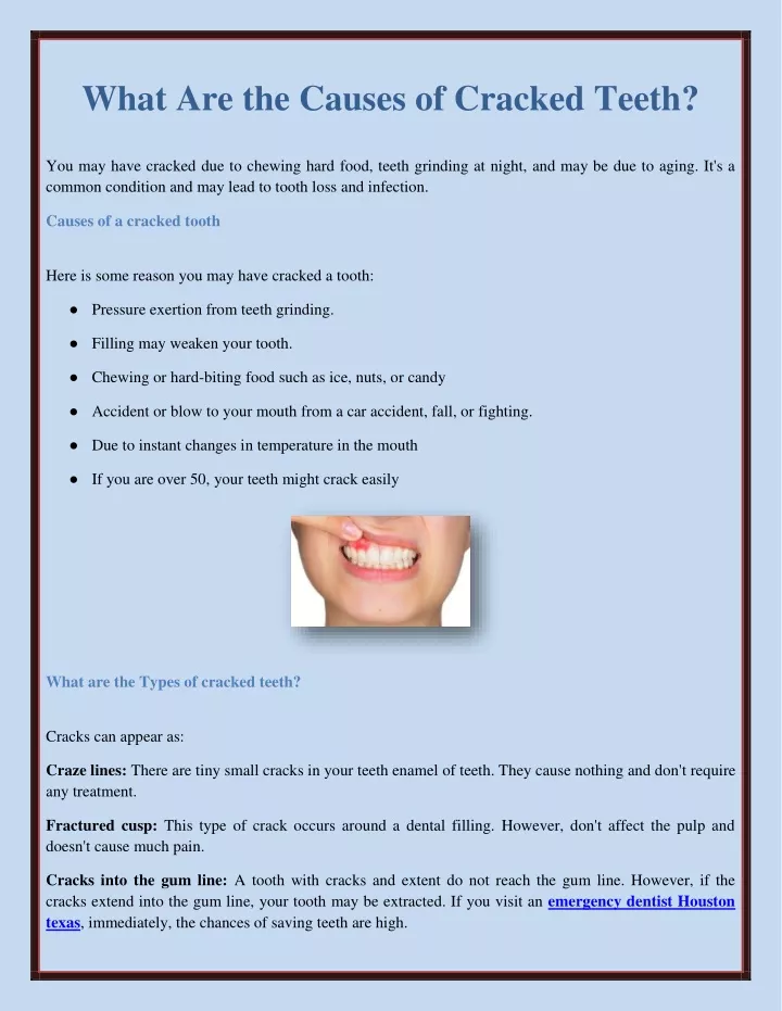 what are the causes of cracked teeth