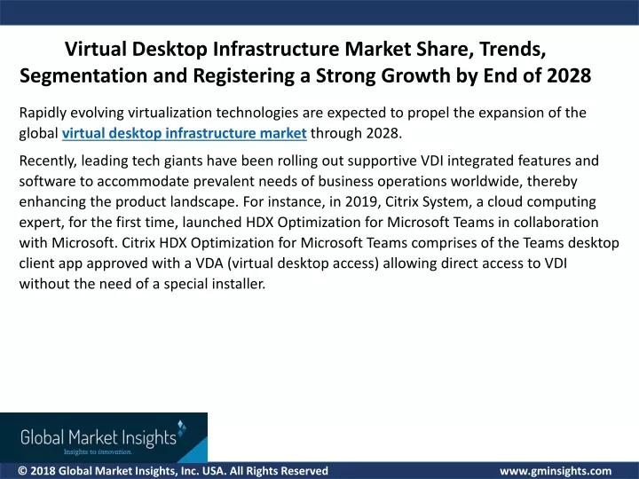 virtual desktop infrastructure market share