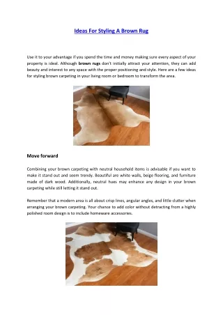 ideas for styling a brown rug